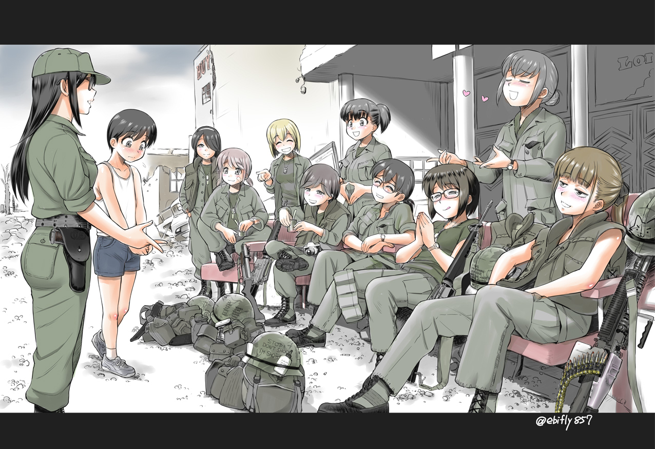 Ebifly Original Boy Girls Age Difference Army Ass Assault Rifle Blush Boots Breasts