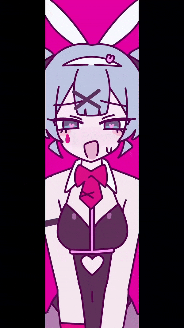 1girl animal_ears animated animated_gif blue_hair bouncing bouncing_breasts breasts channel_(caststation) duplicate hatsune_miku heart heart-shaped_pupils high_heels medium_breasts multicolored_hair necktie non-web_source pantyhose playboy_bunny rabbit_ears rabbit_hole_(vocaloid) rabbit_tail riding sexually_suggestive symbol-shaped_pupils tail third-party_edit twintails vocaloid