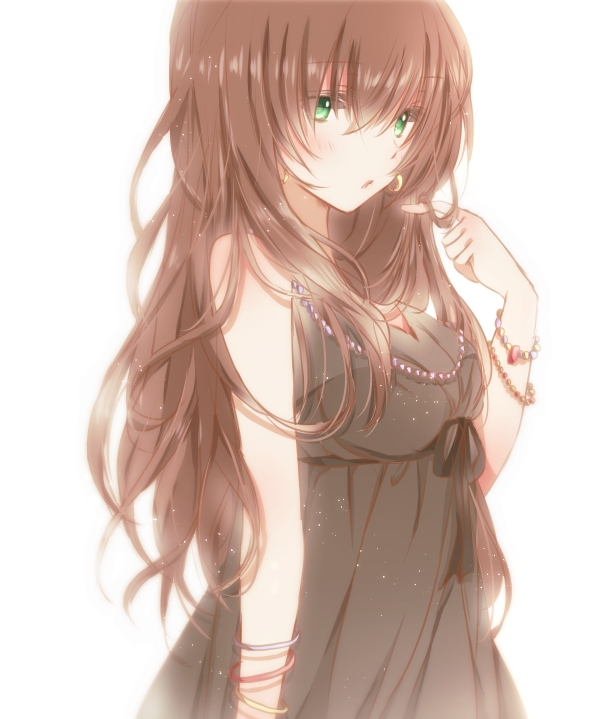 Anime girl with brown hair and bangs