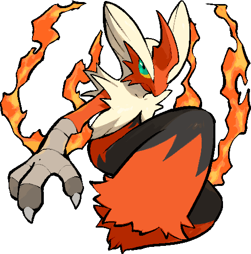 aqua_eyes blaziken claws closed_mouth colored_sclera commentary_request fire full_body gen_3_pokemon kawaanago lowres mega_blaziken mega_pokemon nintendo pokemon pokemon_(creature) pokemon_focus solo transparent_background yellow_sclera