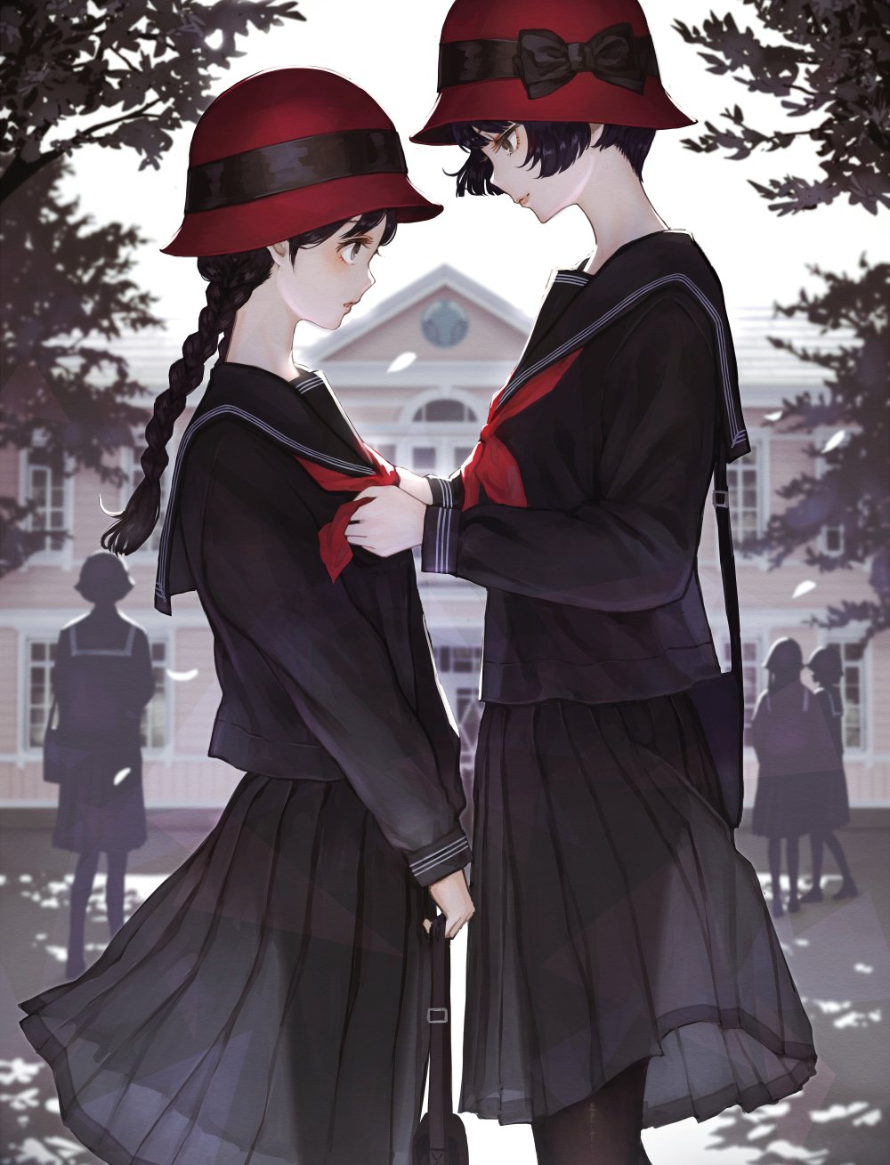 Download yasukura (shibu11), original, highres, 2girls, adjusting ... Yellowimages Mockups