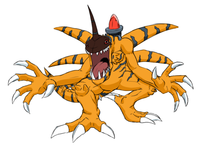 claws digimon greymon horns missile original red_eyes sharp_teeth skullgreymon teeth what bad_tag