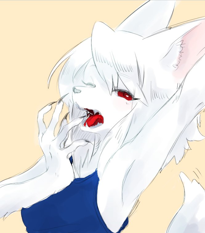 Cute anime white fox
