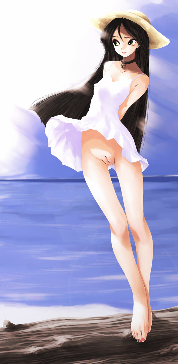 Uncensored shaved outdoor anime