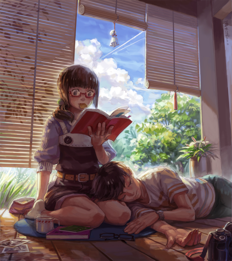 Anime couple sitting on lap