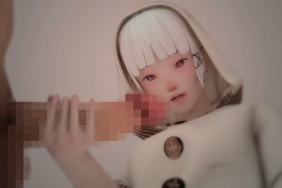 1boy 1girl 3d animated animated_gif censored digital_graffiti its_koyukis_time! loli lowres penis source_request white_hair