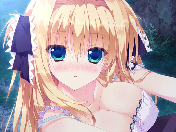 Anime girls blonde hair blue eyes