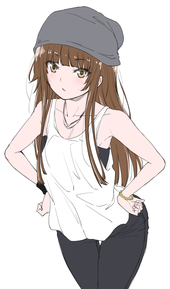Anime girl hands on hip