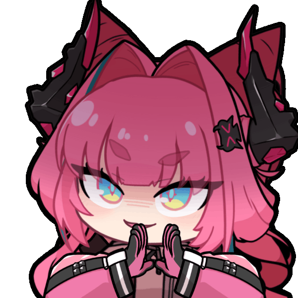 1girl acomu414 animated animated_gif arknights arknights:_endfield black_gloves black_horns blue_eyes blue_hair chibi commentary_request dragon_girl dragon_horns drill_hair evil_grin evil_smile gloves glowing glowing_eyes grin hair_intakes hair_ornament horns jacket korean_commentary multicolored_hair multicolored_horns open_mouth pink_gloves pink_hair pink_horns pink_jacket simple_background smile solo streaked_hair thick_eyebrows transparent_background twin_drills twintails two-sided_gloves two-tone_hair two-tone_horns upper_body yvonne_(arknights)