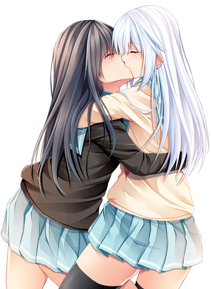 Anime girls making out