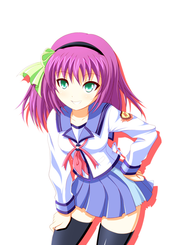 Anime girl leaning forward