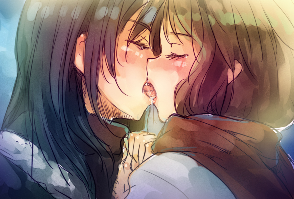 Anime french kissing