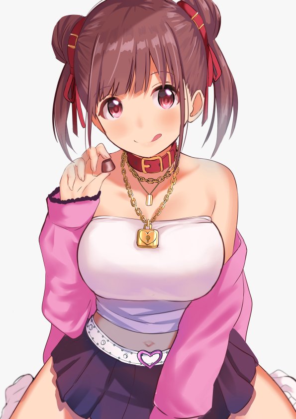 Cute anime girl with pigtails