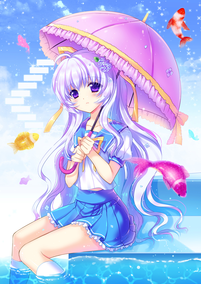 Lavender haired anime girl