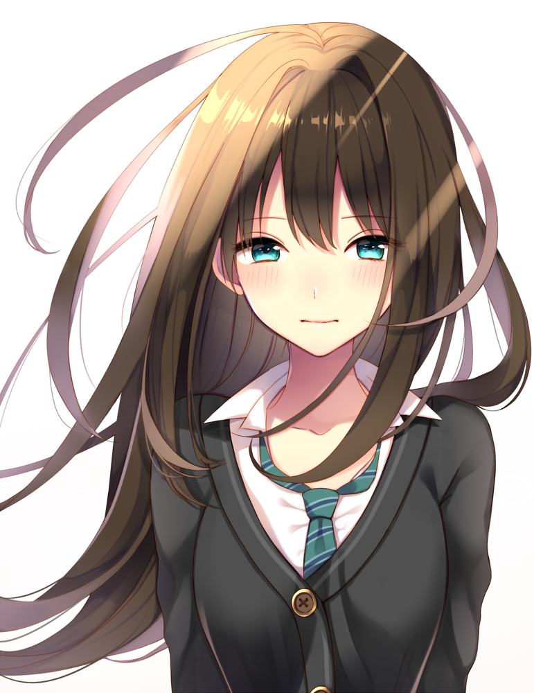 Anime girl with brown hair and bangs