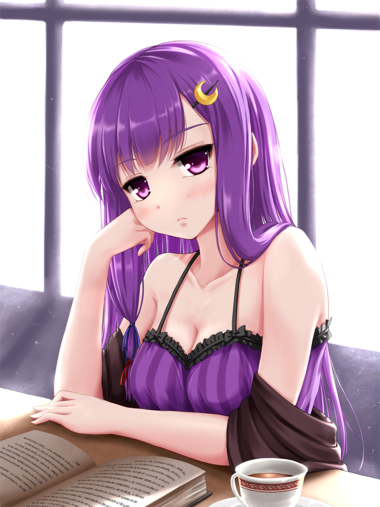 Anime girl with purple eyes and black hair