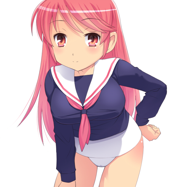 Anime girl leaning forward