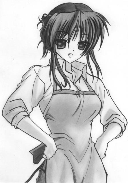 Anime girl with hand on hip