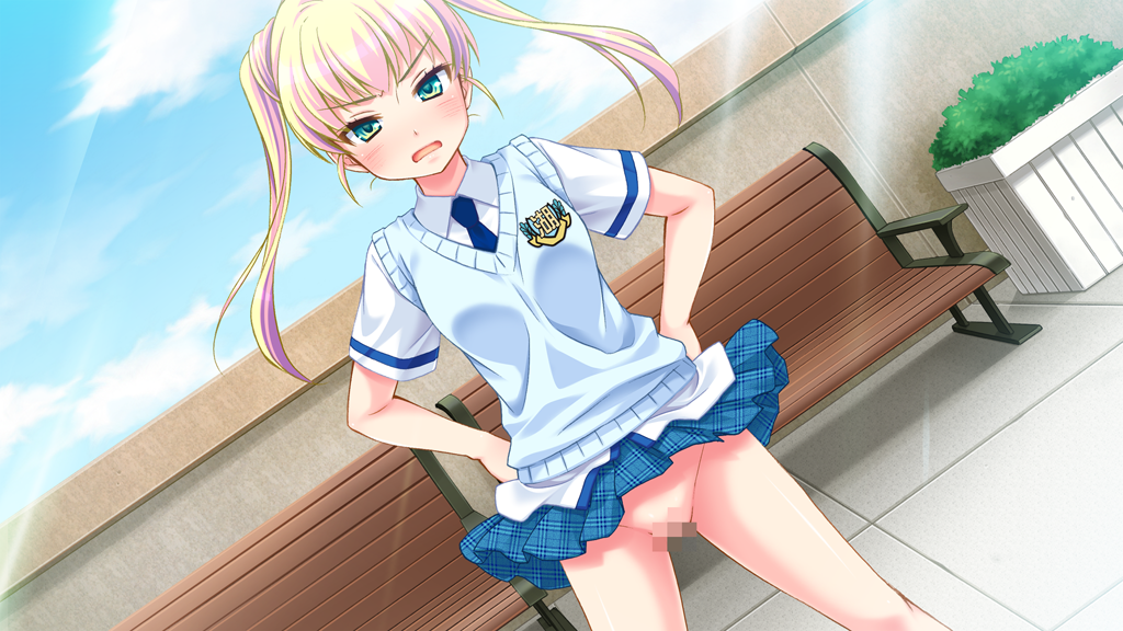 Upskirt anime club outdoor