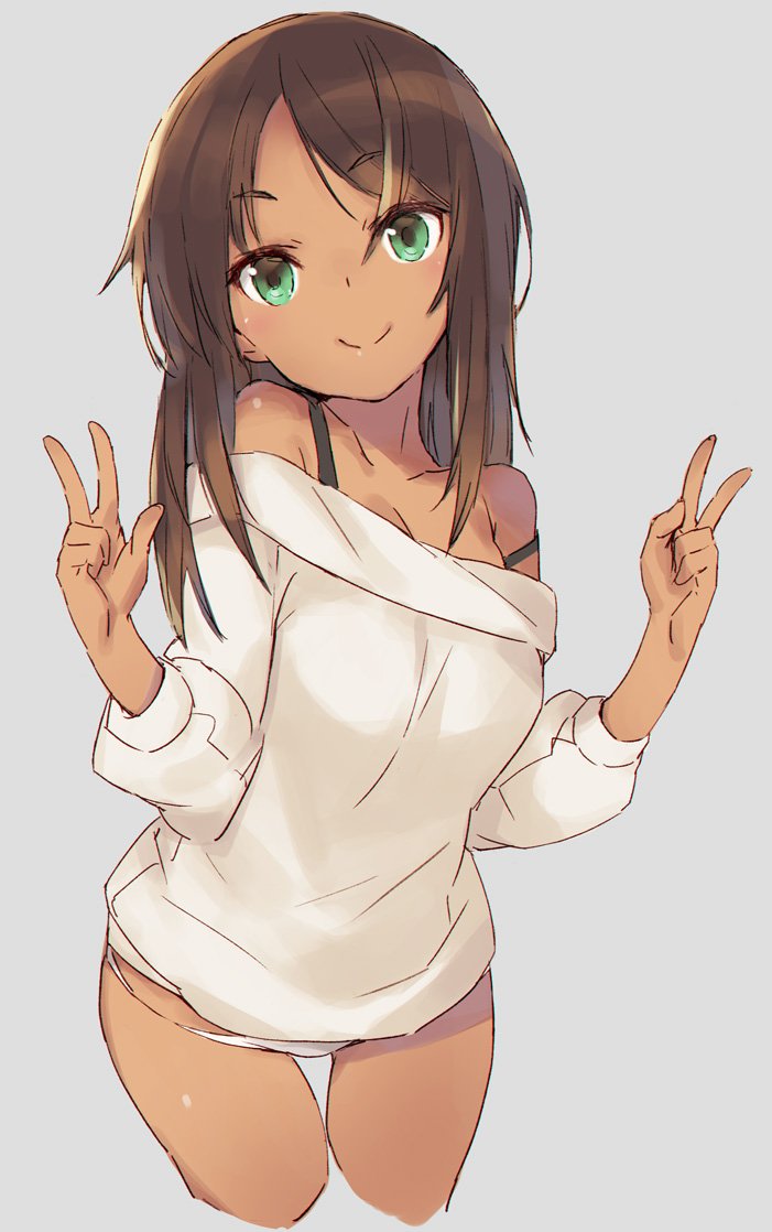 Anime girl with brown skin