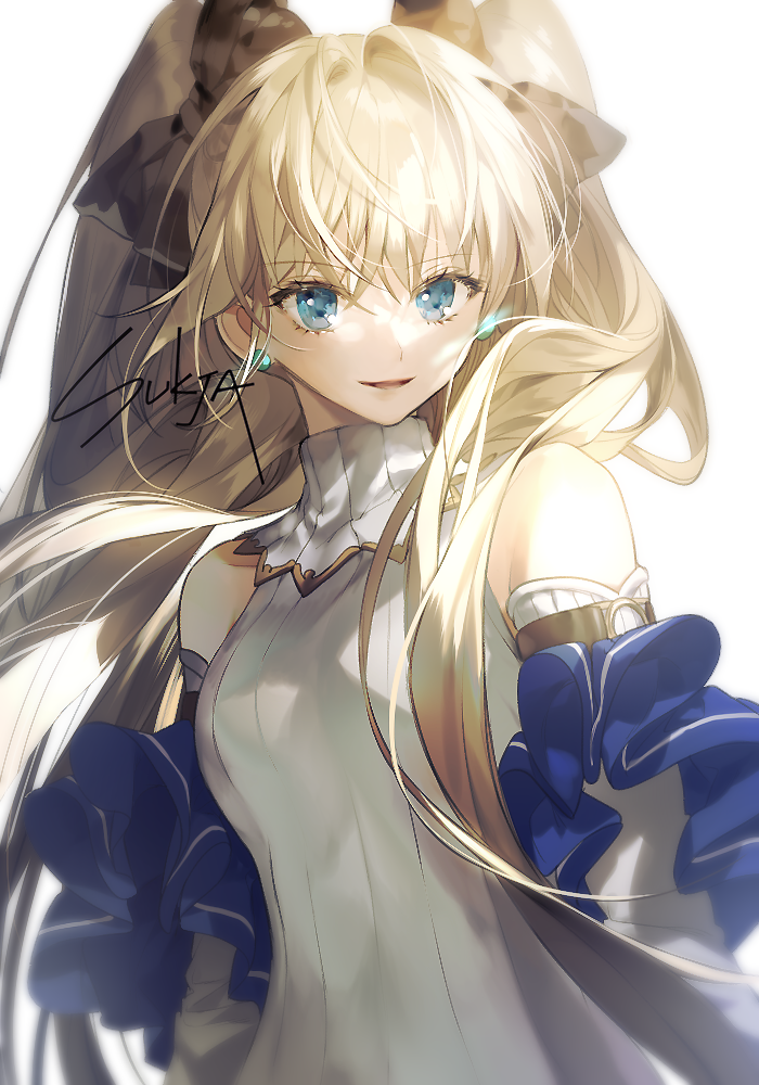 Anime girl blonde hair brown eyes