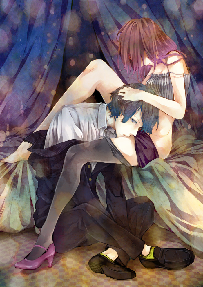 Anime couple making love