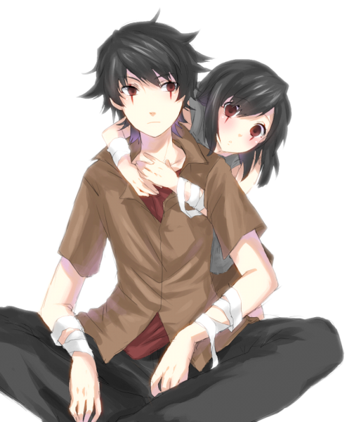 Anime boy and girl fighting