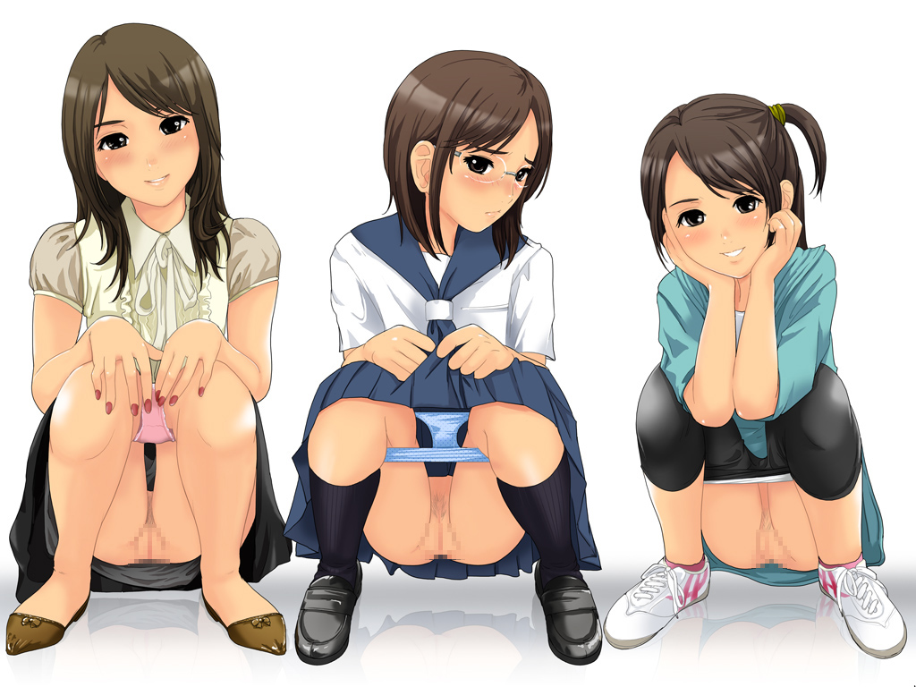 Anime girls peeing panties