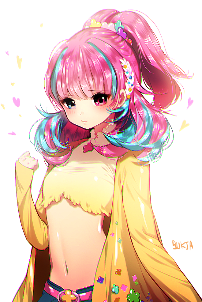 Cute pink haired anime girl