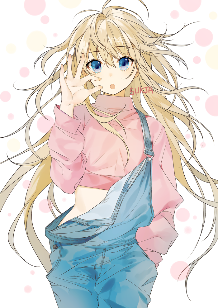 Anime girl with blonde hair and blue eyes