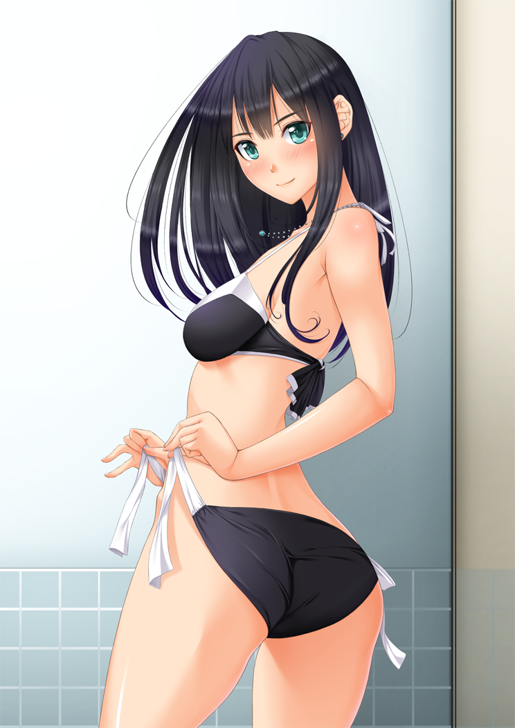 Long hair shorts anime curvy