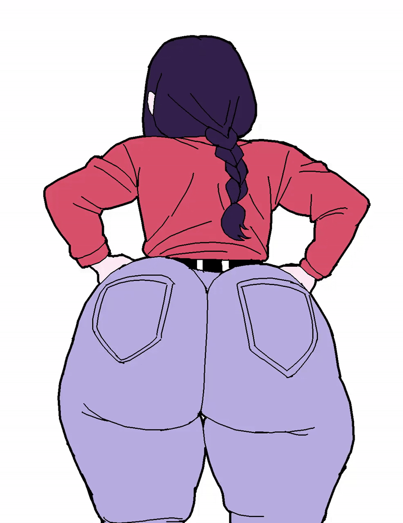 1girl animated animated_gif apoleoni artist_request ass ass_clapping ass_focus ass_shake bouncing_ass chainsaw_man clapping female_focus huge_ass nayuta_(chainsaw_man) solo twerking