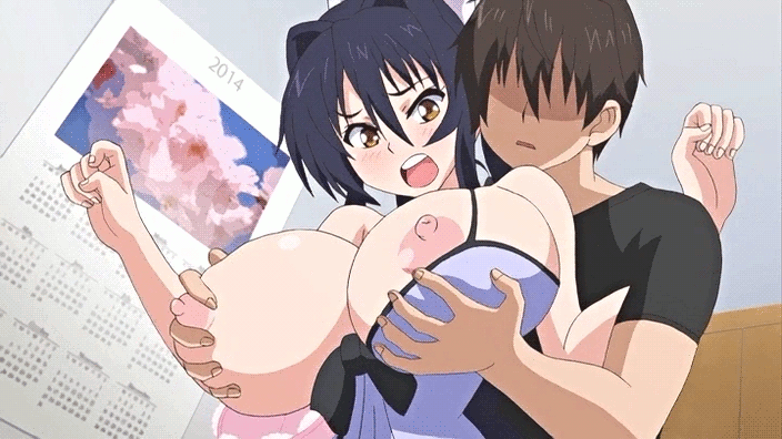 Anime boob grab gif