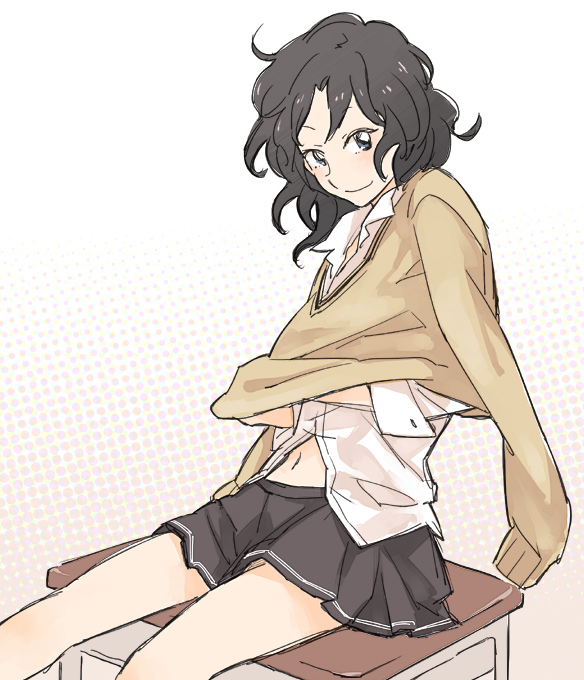 Sensual messy curly anime