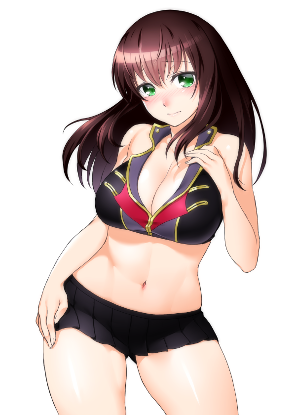 Long hair shorts anime curvy