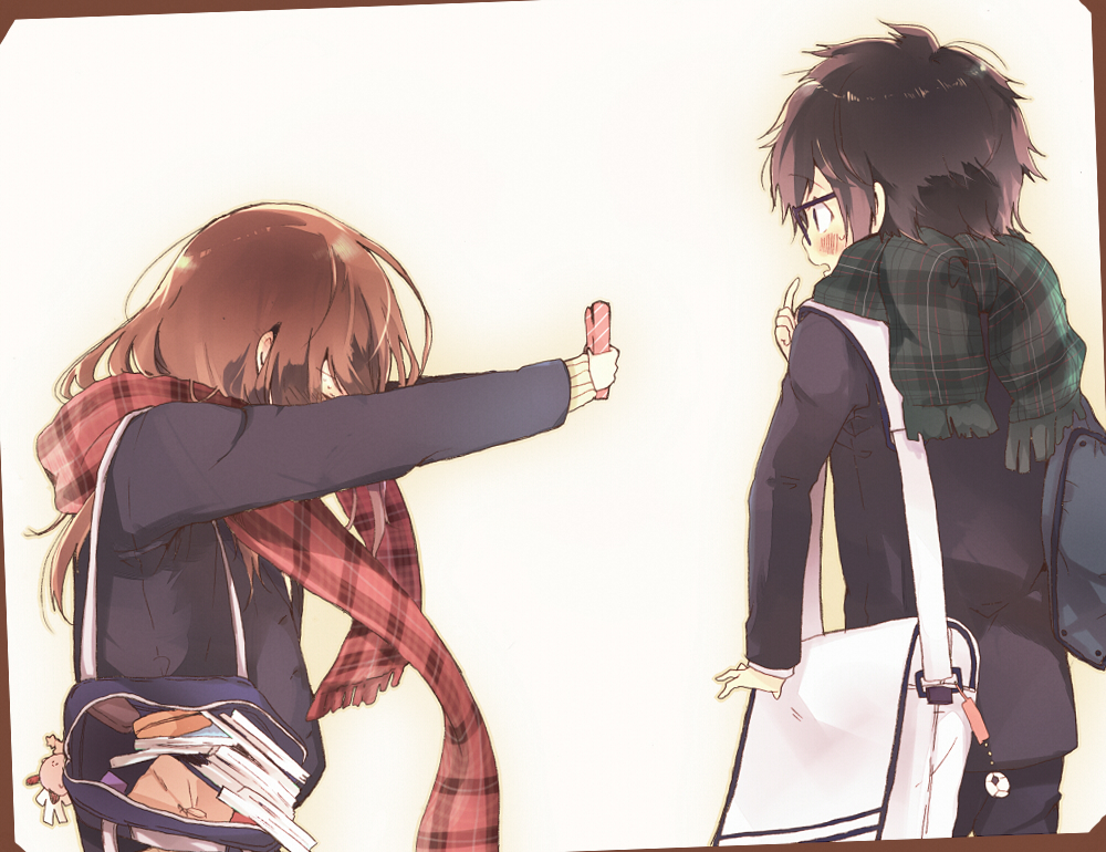 Anime boy and girl fighting