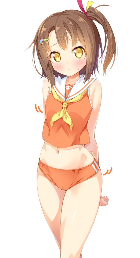 Anime girl hands behind back