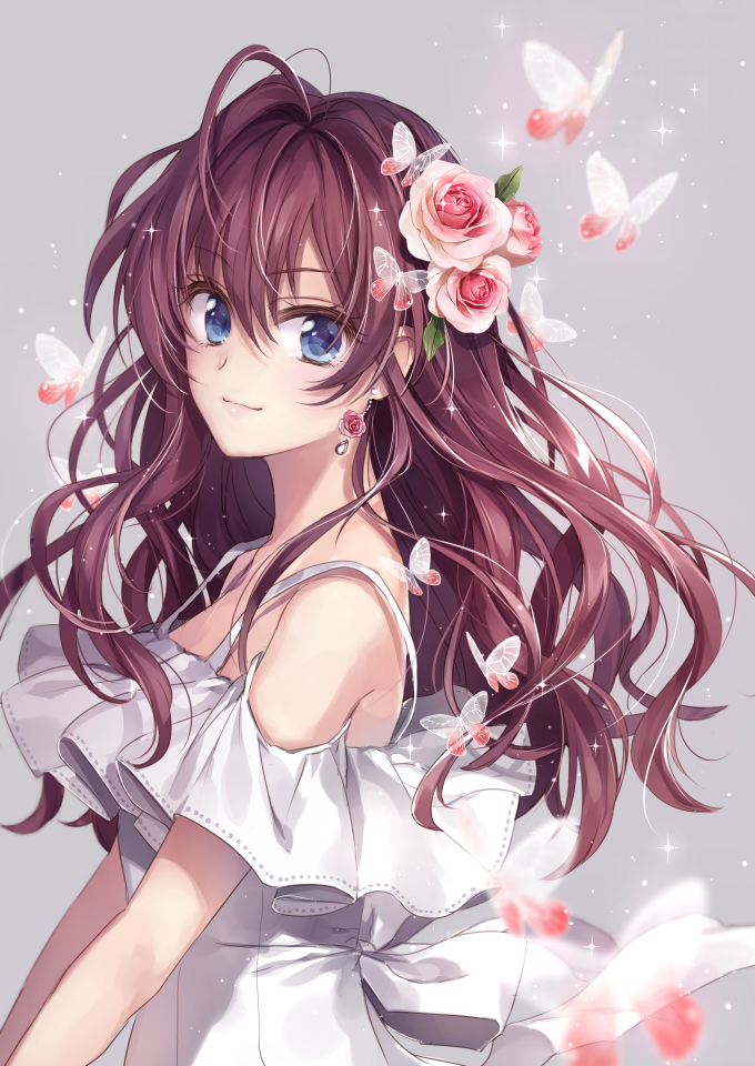 Anime girl with brown hair and bangs