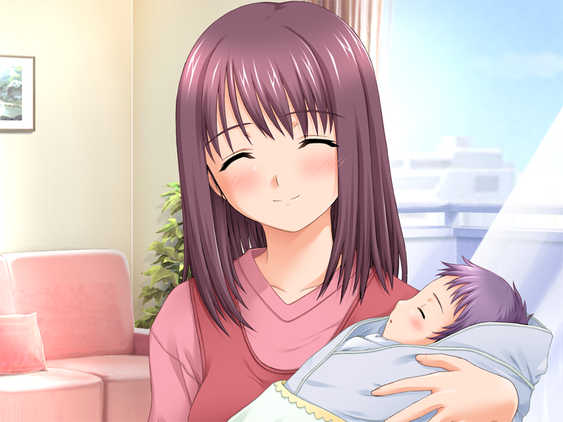 Anime mom and baby