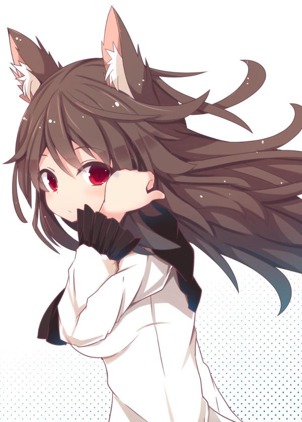 Anime girl with wolf ears