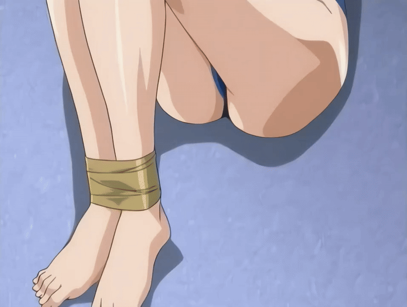 00s 2005 2girls animated animated_gif anime_screenshot arms_behind_back ass bare_shoulders barefoot bdsm bible_black bible_black_only bondage bound breasts brown_eyes brown_hair changing_room collarbone gag gagged glasses improvised_gag knees_up large_breasts lying multiple_girls nonogusa_miyuki on_floor one-piece_swimsuit school school_swimsuit short_hair swimsuit tagme tape tape_gag