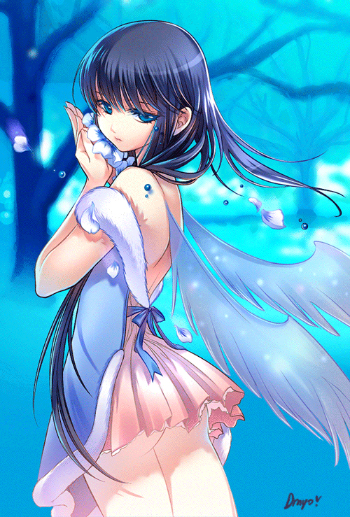 Cute shower anime long hair