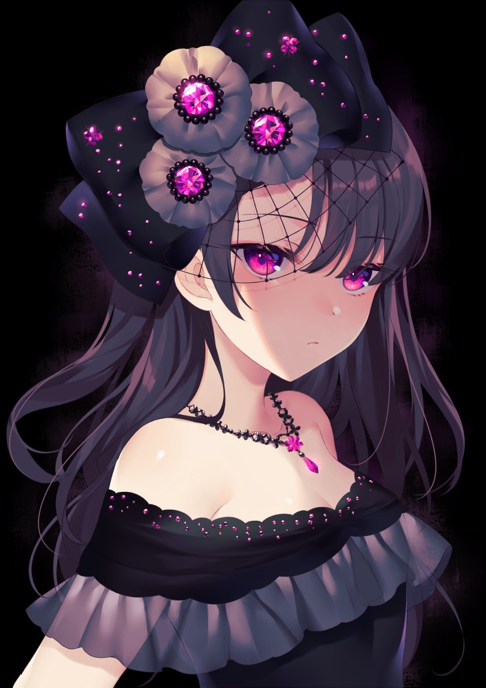 Purple eye anime girl