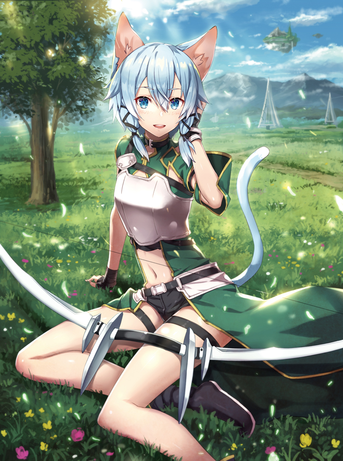 Anime cat girl with sword