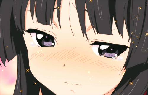 akiyama_mio animated animated_gif black_hair blush bad_tag k-on! lowres tears
