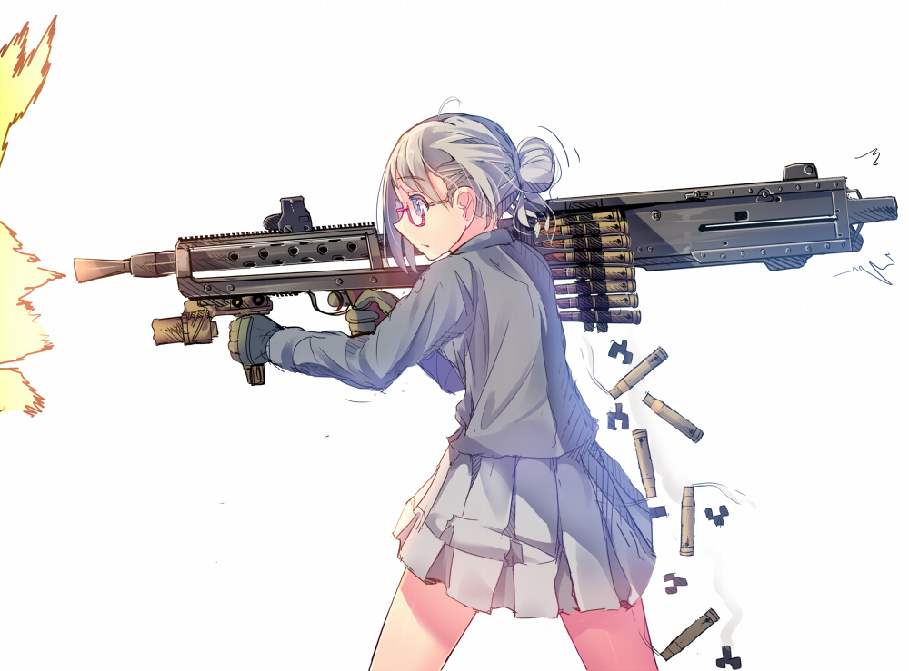 Anime girl holding gun