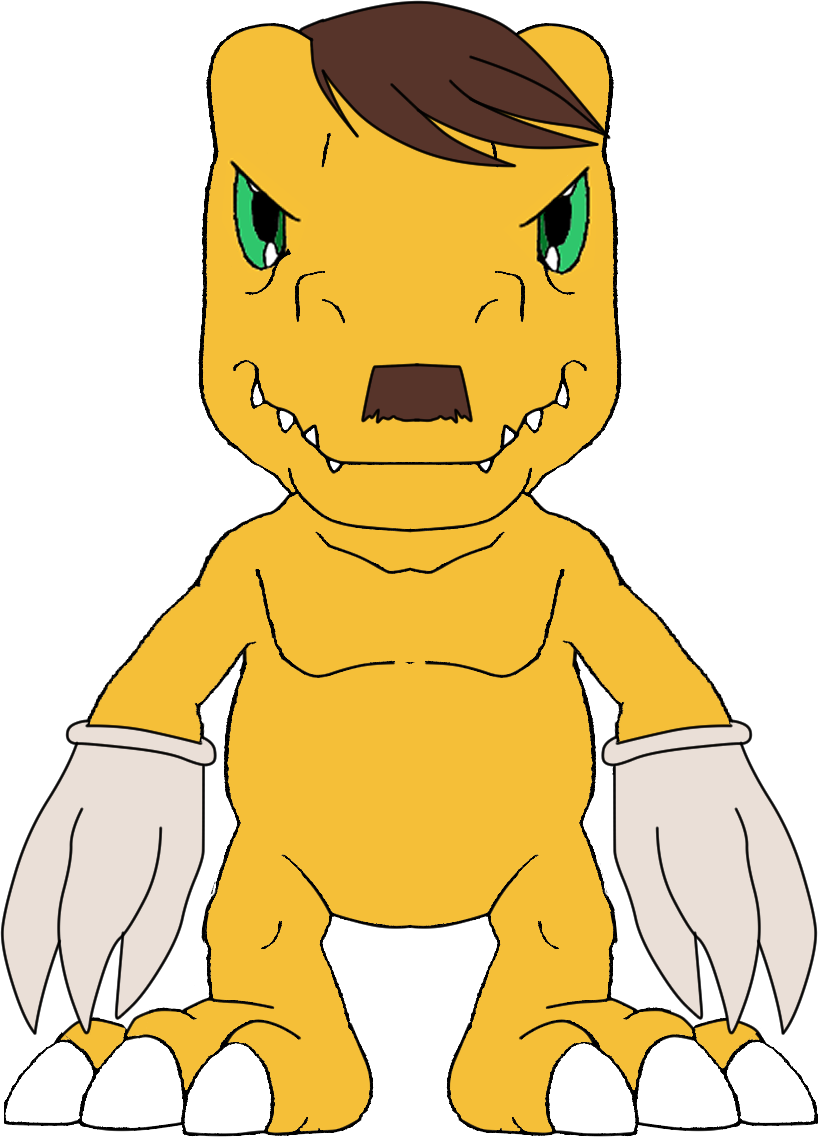 adolf_hitler_(cosplay) agumon cosplay digimon digimon_(creature) digimon_world:_digital_card_arena gloves looking_at_viewer reptile solo transparent_background what bad_tag