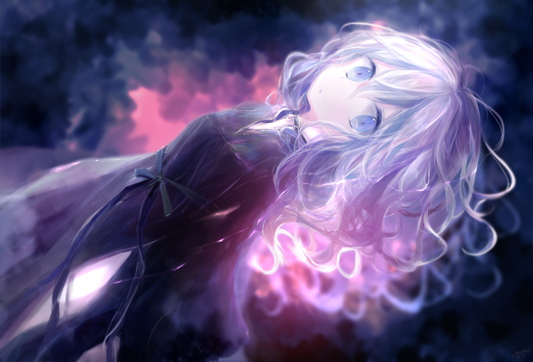 Anime girl looking sideways