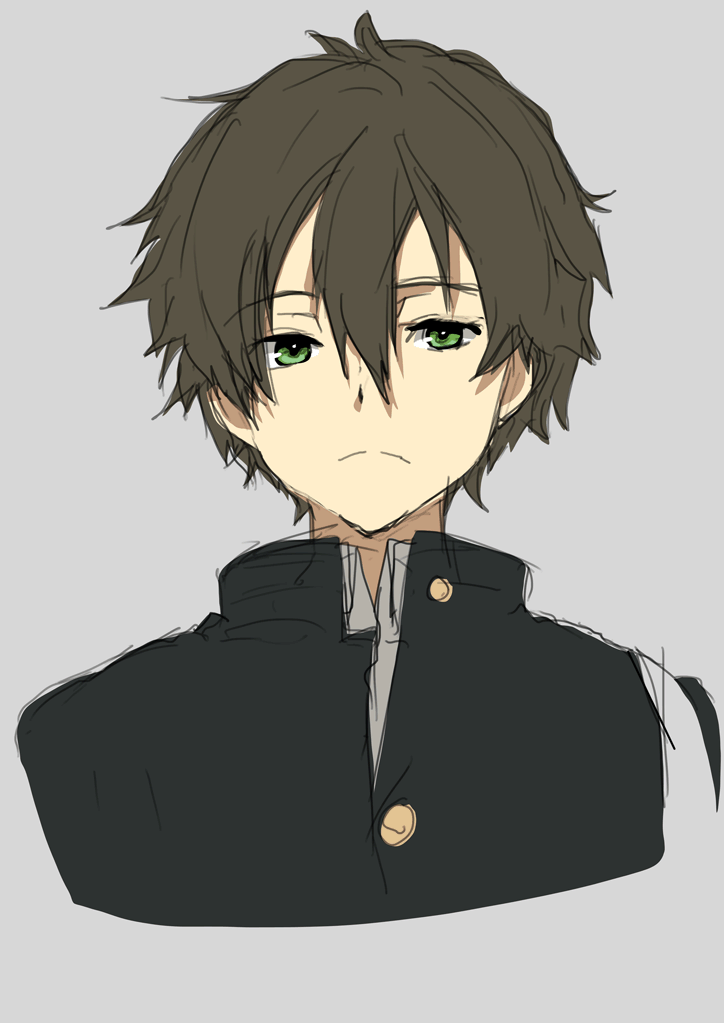 Anime boy brown hair brown eyes