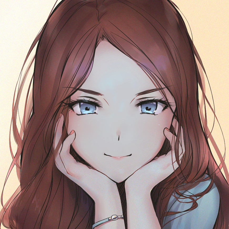 Anime girl with brown hair blue eyes